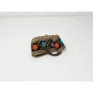 Sold//Hippie Boho Embroidered Flowers Fabric Belt
